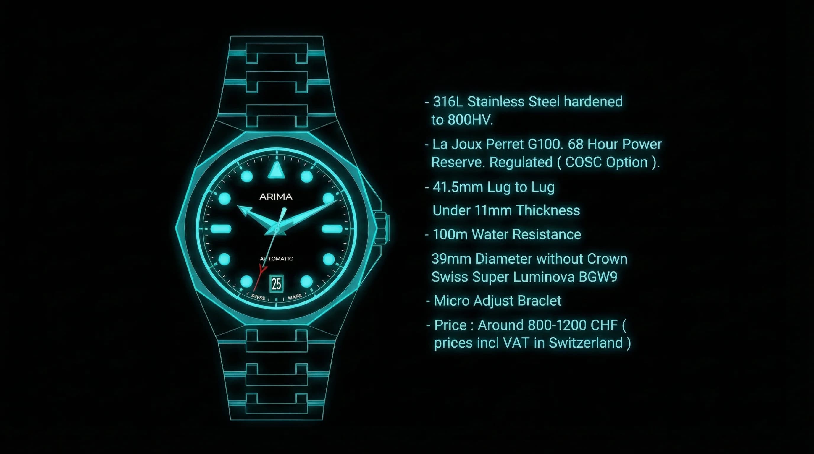Arima Watch Specifications